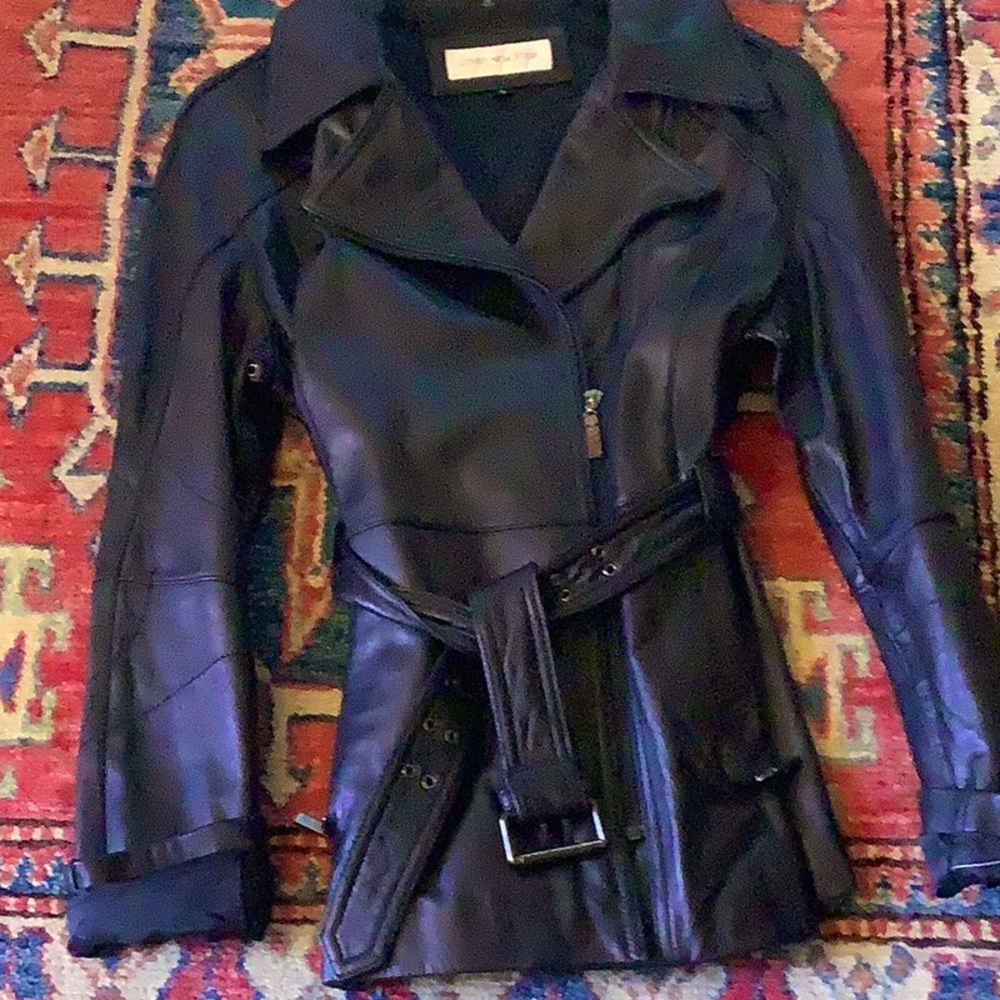 Jones New York Leather jacket,size large.